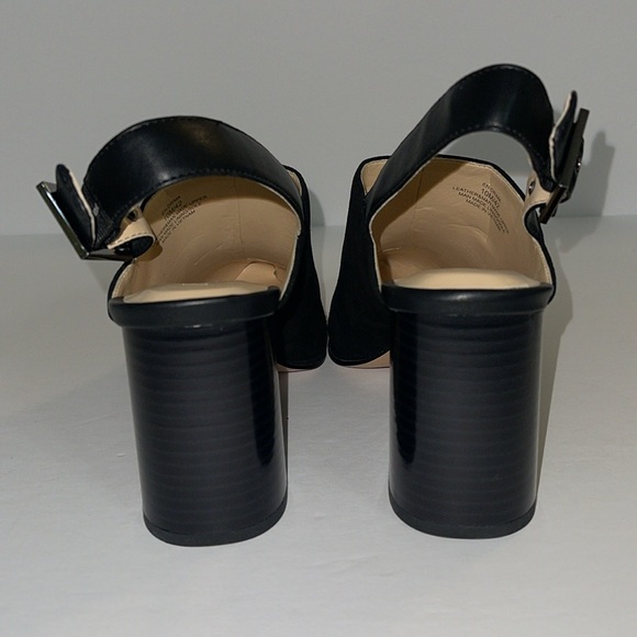 Enzo Angiolini Block Heel Shoes - Black Suede - Picture 4 of 6